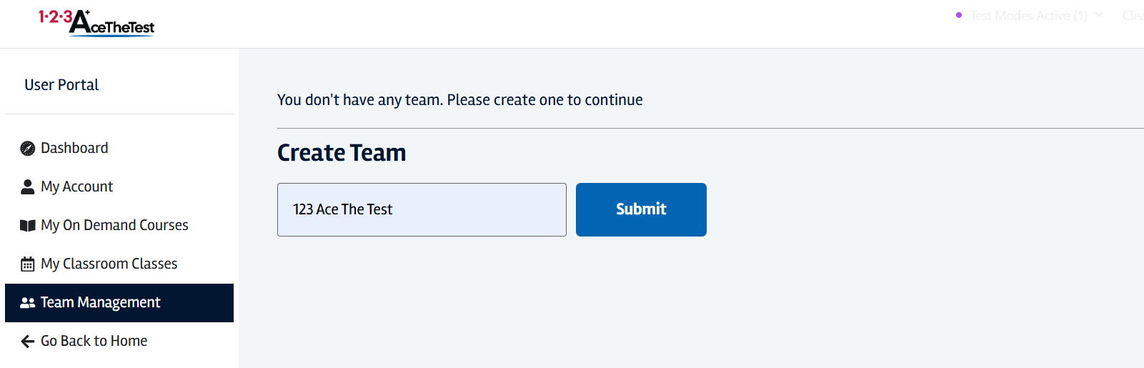 Name of the team for insurance course