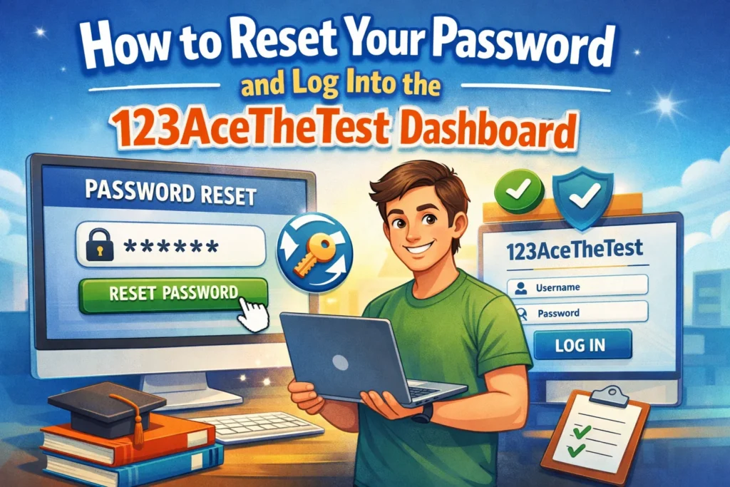 reset password and login at 123acethetest dashboard